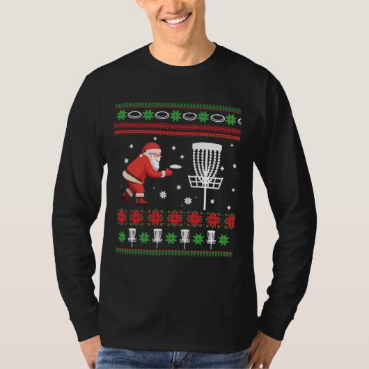 Frisbee Golf Ugly Christmas Sweater T-shirt (Voorkant)