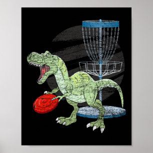 Frisbee Golfer T Rex Dinosaur Golf Speler Dino Dis Poster
