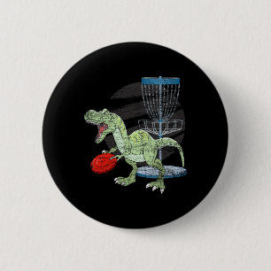 Frisbee Golfer T Rex Dinosaur Golf Speler Dino Dis Ronde Button 5,7 Cm