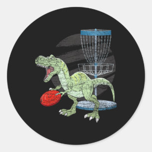Frisbee Golfer T Rex Dinosaur Golf Speler Dino Sch Ronde Sticker