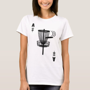 Frisbee golfgat in een aas Kaart Funny Disc Golf T-shirt