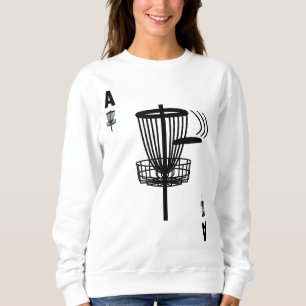 Frisbee golfgat in een aas Kaart Funny Disc Golf Trui
