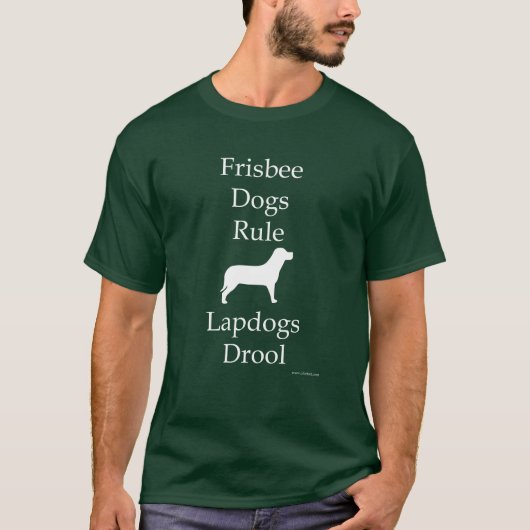 Frisbee Honden Regel Donker T-shirt (Voorkant)