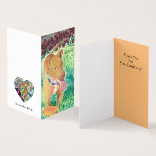 Frisbee in de Rozen bedankje Kaart (Binnen en buitenkant)