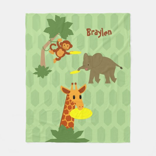 Frisbee Oerwoud Fleece Deken (Voorkant)