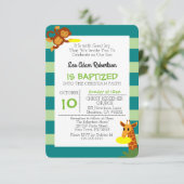 Frisbee Oerwoud Monkey gepersonaliseerd klein doop Kaart (Staand voorkant)