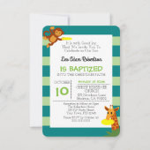 Frisbee Oerwoud Monkey gepersonaliseerd klein doop Kaart (Voorkant)