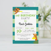 Frisbee Oerwoud Verjaardagsfeest 3x5 Uitnodiging (Staand voorkant)