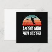Frisbee onderschat nooit een oud Man schijf Golf Kaart (Voorkant / Achterkant)