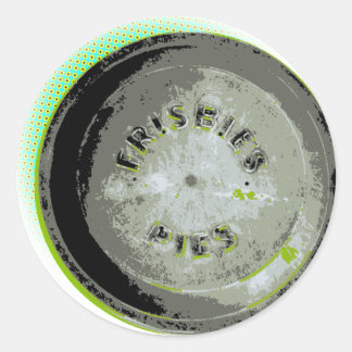 Frisbee Pie Tin Earth Kleuren Ronde Sticker