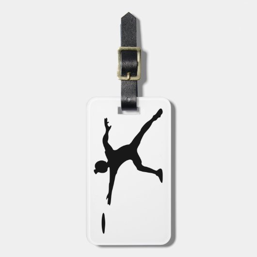 Frisbee Silhouette Bagagelabels (Voorkant verticaal)