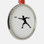 Frisbee Silhouette Metalen Ornament (Rechts)