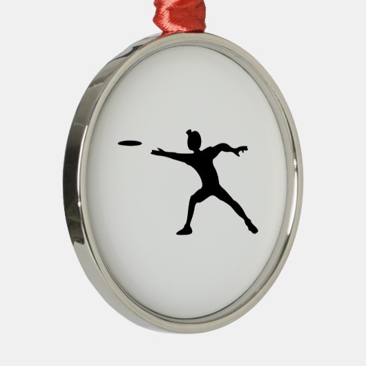 Frisbee Silhouette Metalen Ornament (Rechts)