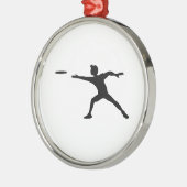 Frisbee Silhouette Metalen Ornament (Links)