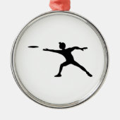 Frisbee Silhouette Metalen Ornament (Voorkant)
