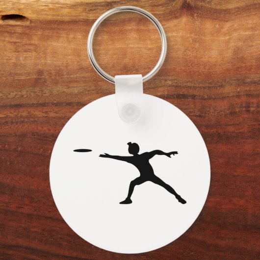 Frisbee Silhouette Sleutelhanger (Voorkant)