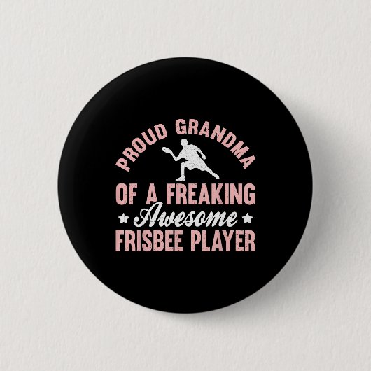 Frisbee Speler Ultimate Frisbee Disc Golf Oma Ronde Button 5,7 Cm (Voorkant)