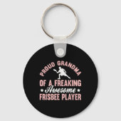 Frisbee Speler Ultimate Frisbee Disc Golf Oma Sleutelhanger (Voorkant)