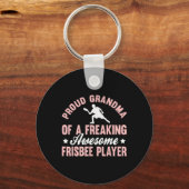 Frisbee Speler Ultimate Frisbee Disc Golf Oma Sleutelhanger (Voorkant)