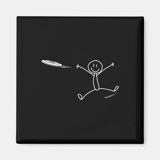 Frisbee Stickman Disc Golf Funny Ultimate Frisbee Magneet (Voorkant)