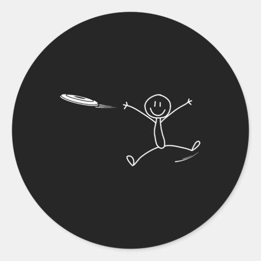 Frisbee Stickman Disc Golf Funny Ultimate Frisbee  Ronde Sticker (Voorkant)