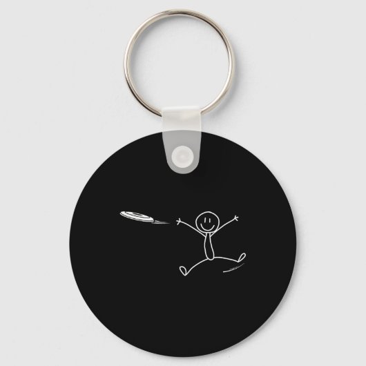 Frisbee Stickman Disc Golf Funny Ultimate Frisbee  Sleutelhanger (Voorkant)