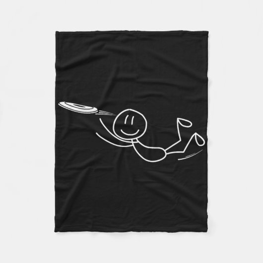 Frisbee Stickman Disc Golf Grappige Ultimate Frisb Fleece Deken (Voorkant)