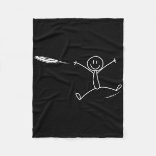 Frisbee Stickman Disc Golf Grappige Ultimate Frisb Fleece Deken