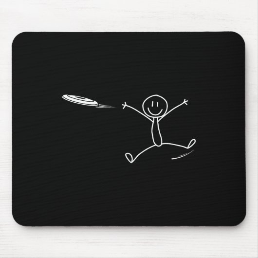 Frisbee Stickman Disc Golf Grappige Ultimate Frisb Muismat (Voorkant)