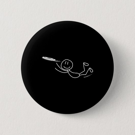 Frisbee Stickman Disc Golf Grappige Ultimate Frisb Ronde Button 5,7 Cm (Voorkant)