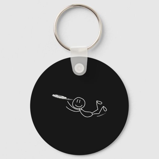 Frisbee Stickman Disc Golf Grappige Ultimate Frisb Sleutelhanger (Voorkant)