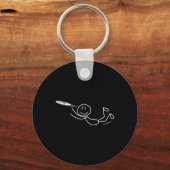 Frisbee Stickman Disc Golf Grappige Ultimate Frisb Sleutelhanger (Voorkant)
