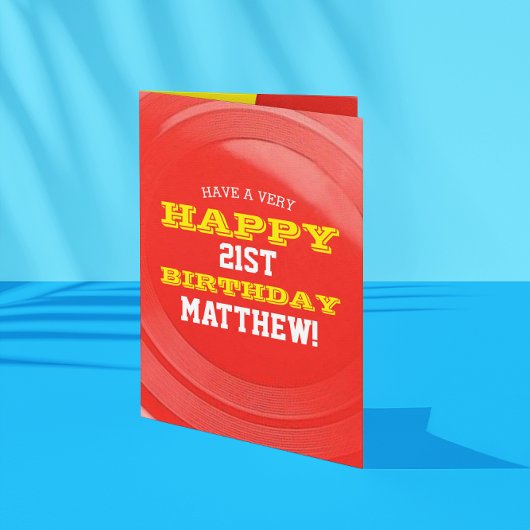 Frisbee voeg Jouw naam en Jaar Birthday toe Kaart