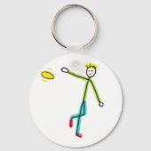 Frisbee Werpende Stickman Sleutelhanger (Voorkant)