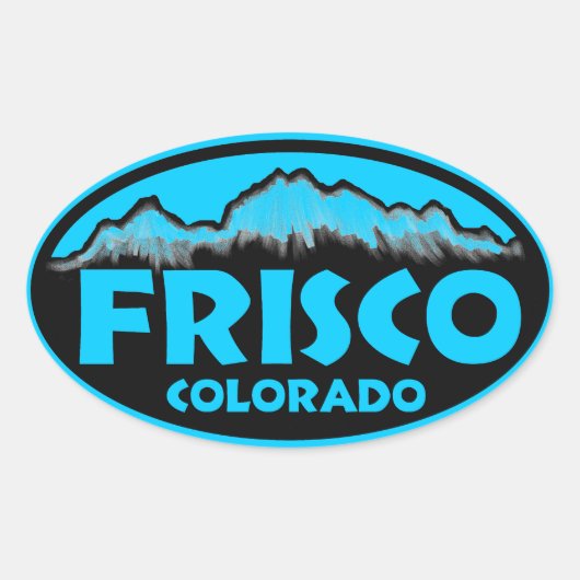 Frisco Colorado blauw ovale stickers (Voorkant)