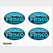 Frisco Colorado blauw ovale stickers (Vel)