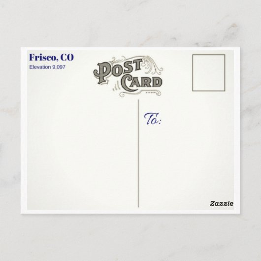 Frisco Colorado Briefkaart (Achterkant)