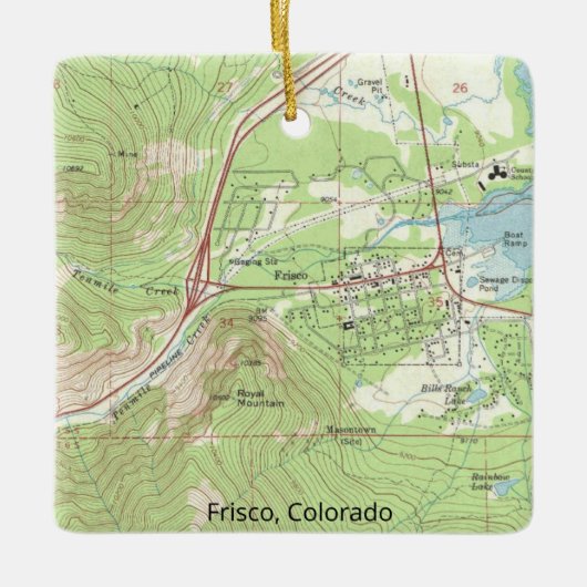 Frisco Colorado Topo Map Keramisch Ornament (Voorkant)