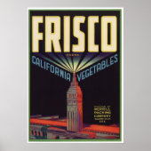 Frisco Old Vegetables Crate Labels AD Poster (Voorkant)