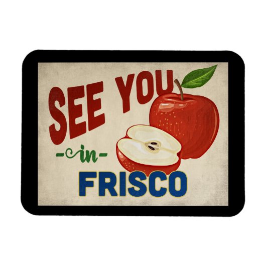 Frisco Texas Apple - Vintage Travel Magneet (Horizontaal)