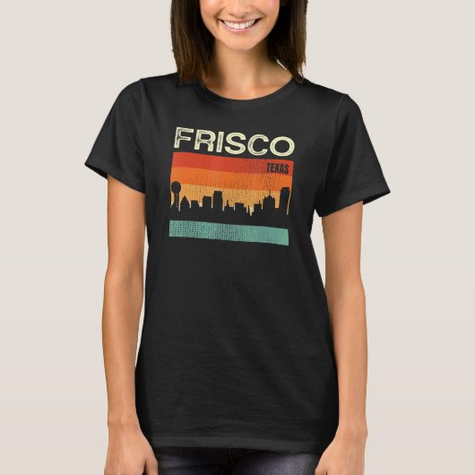 Frisco Texas Stadssilhouet T-shirt (Voorkant)