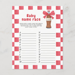 frisdrank baby shower - Baby naam race spel