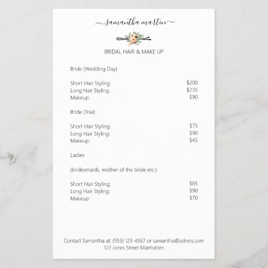 Friseur Haarnadel Blumen Flyer (Voorkant)