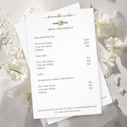 Friseur Haarnadel Blumen Flyer