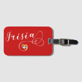 Frisia Flag Heart, Friezen Bagagelabel (Voorkant (horizontaal))