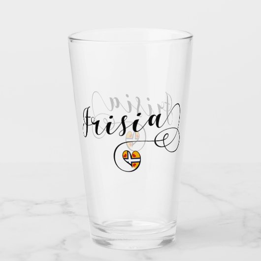 Frisia Flag Heart, Friezen Glas (Voorkant)