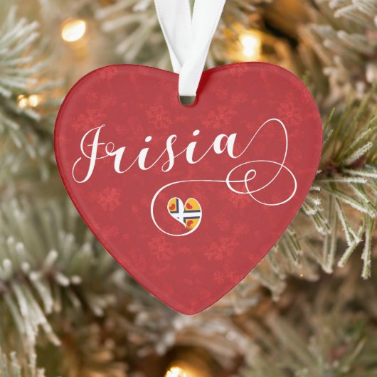 Frisia Flag Heart, Friezen Ornament (Boom)