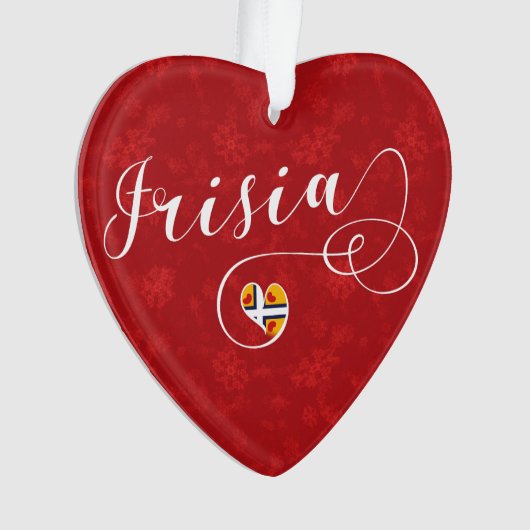 Frisia Flag Heart, Friezen Ornament (voorkant)