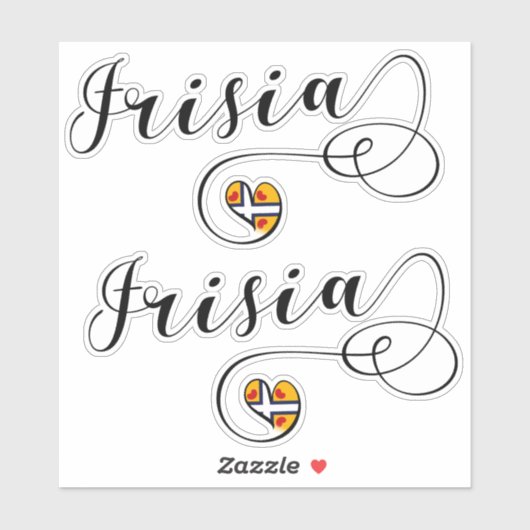 Frisia Flag Heart, Friezen Sticker (Vel)