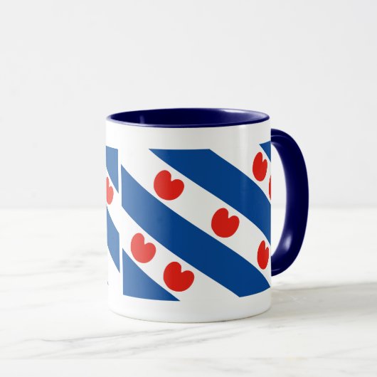 Frisiaanse vlag Friesland Holland Mok (Voorkant rechts)